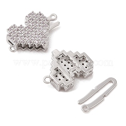 Brass Micro Pave Clear Cubic Zirconia Hook and S-Hook Clasps&nbsp;KK-S388-05P-02