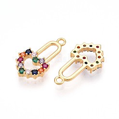 Brass Micro Pave Cubic Zirconia Pendants&nbsp;KK-N261-14G