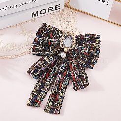 Bowknot Polyester Brooches for Backpack Clothes&nbsp;JEWB-WH20006-10B