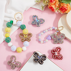6Pcs 6 Colors Opaque Acrlyic Sparkling Rhinestones Beads&nbsp;MACR-SC0001-79