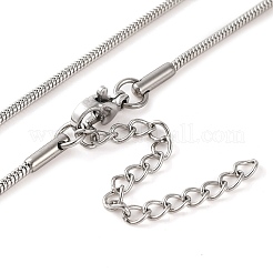 201 Stainless Steel Round Snake Chain Necklaces for Women&nbsp;NJEW-G140-06C-P-1