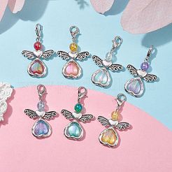 7Pcs 7 Colors Angel Acrylic Pendant Decorations&nbsp;X1-HJEW-JM01736-01