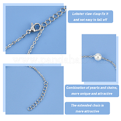 4Pcs 2 Colors Acrylic Pearl Beaded Bracelets Set for Girl Women&nbsp;BJEW-UN0001-21