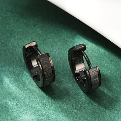 304 Stainless Steel Polishing Hoop Earrings&nbsp;EJEW-M106-01E-EB