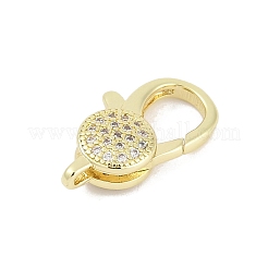 Brass Micro Pave Cubic Zirconia Lobster Claw Clasps&nbsp;KK-M311-27G