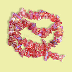 1 Strand Electroplated Natural Quartz Beads Strands&nbsp;G-PA0001-18B