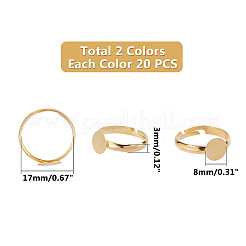 Adjustable Brass Ring Components&nbsp;KK-PH0039-73-RS