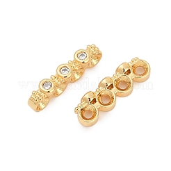 Brass Micro Pave Clear Cubic Zirconia Spacer Bars&nbsp;LS-KK-P302-26G