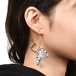 Butterfly Glass Beads Dangle Earrings for Girl Women&nbsp;EJEW-JE04658-01