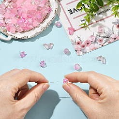 160Pcs 8 Styles Spray Painted Transparent Glass Beads&nbsp;GLAA-YW0005-91