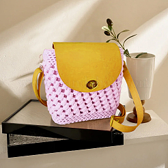 1 Set Handmade PU Leather Crochet Shoulder Bag Accessories Kits&nbsp;PURS-CL0001-33A