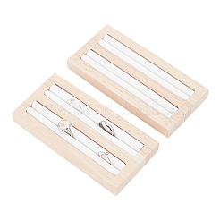 2-Slot Wooden Ring Display Stands&nbsp;ODIS-WH0025-88
