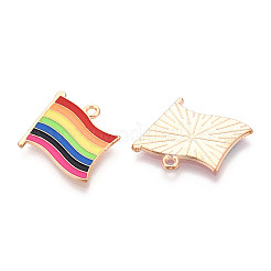 Rainbow Color Pride Flag Alloy Enamel Pendants&nbsp;X-ENAM-K067-10