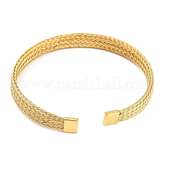 304 Stainless Steel Wire Mesh Cuff Bangles for Women&nbsp;BJEW-D022-01B-G