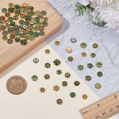 90Pcs 15 Styles Alloy Enamel Bead Caps&nbsp;ENAM-WR0001-14