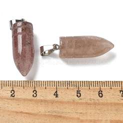 Natural Strawberry Quartz Pointed Pendants&nbsp;G-B127-18P-03