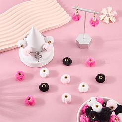 200Pcs 4 Colors Velvet Imitation Rabbit Fur European Beads&nbsp;FIND-SC0022-89