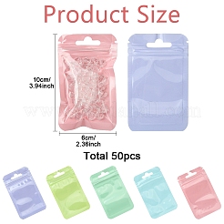 50Pcs 5 Colors Rectangle Plastic Yin-Yang Resealable Packaging Bags&nbsp;ABAG-YW0001-06