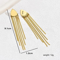 201 Stainless Steel Teardrop Tassel Earrings for Women&nbsp;OQ6792