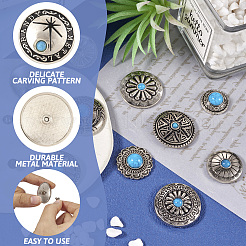 11 Style Flat Round Alloy Enamel Coin Screwback Rivets&nbsp;FIND-TA0003-97