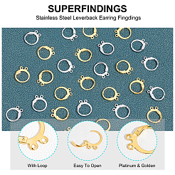 160Pcs 2 Colors Brass Leverback Earring Findings&nbsp;KK-FH0002-92