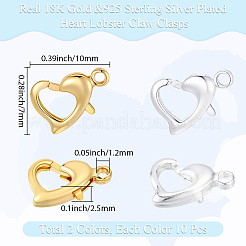 20Pcs 2 Colors Brass Lobster Claw Clasps&nbsp;KK-BBC0022-44