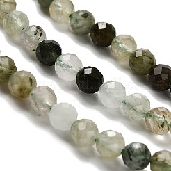Natural Green Rutilated Quartz Beads Strands&nbsp;G-RM2025-A14-4mm