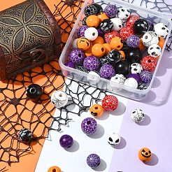 Printed Wood European Beads&nbsp;WOOD-FS0001-30