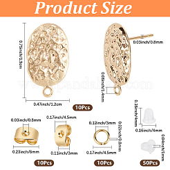 10Pcs Rack Plating Brass Stud Earring Findings&nbsp;KK-CN0003-34