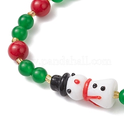 Natural Dyed Mashan Jade Gemstone Beaded Stretch Bracelets&nbsp;BJEW-MZ00193