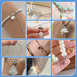 40Pcs 5 Styles 2 Colors Brass Open Locking Jump Rings&nbsp;KK-PH0014-41