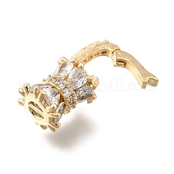 Brass Micro Pave Cubic Zirconia Donut Bails&nbsp;KK-U061-17G