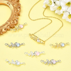 18Pcs 6 Colors Alloy & Glass Butterfly Connector Charms&nbsp;FIND-YW0011-89