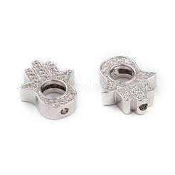 Long-Lasting Plated Brass Micro Pave Grade AAA Cubic Zirconia Bead Frame&nbsp;ZIRC-G090-51P-NR