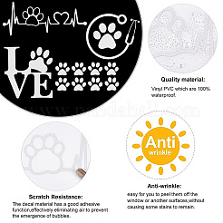 8 Sheets 4 Style Waterproof Heart & Bear Paw Pattern PET Car Decals Stickers&nbsp;STIC-GF0001-03B