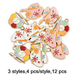 12Pcs 3 Styles Alloy Enamel Pendants&nbsp;FIND-FP0002-99