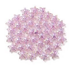UV Plating Rainbow Iridescent Transparent Acrylic Beads&nbsp;OACR-C007-06E