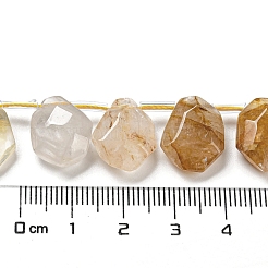 Natural Yellow Hematoid Quartz/Golden Healer Quartz Beads Strands&nbsp;G-Z040-A05-01