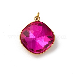 High Polished 316 Stainless Steel Faceted Glass Pendants&nbsp;STAS-K258-47G