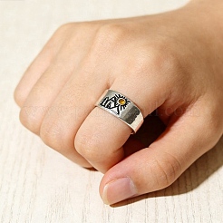 Alloy Rhinestone Cuff Open Rings&nbsp;WG42ED1-01