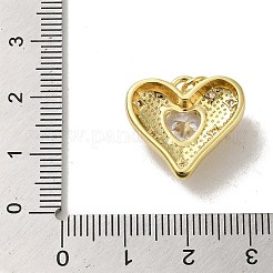 Rack Plating Brass Micro Pave Clear Cubic Zirconia Pendant&nbsp;KK-H473-05G-01