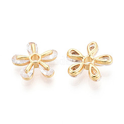 Brass Micro Pave Clear Cubic Zirconia Beads&nbsp;KK-N272-11G