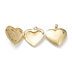 Brass Locket Pendants&nbsp;KK-P199-19G