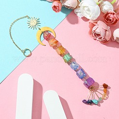 Electroplated Natural Quartz Pendant Decoration&nbsp;HJEW-JM02115