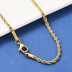 Unisex 304 Stainless Steel Rope Chain Necklaces&nbsp;X-STAS-D0002-33G
