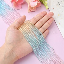 10 Strands Transparent Gradient Color Glass Beads Strands&nbsp;GLAA-CJ0002-14