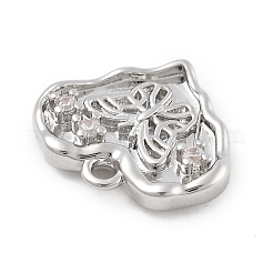 Brass Micro Pave Cubic Zirconia Pendants&nbsp;KK-D283-32P-01