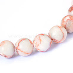 Natural Red Netstone Round Bead Strands&nbsp;X-G-E334-8mm-06