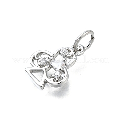 Brass Micro Pave Cubic Zirconia Pendants&nbsp;KK-K400-46P