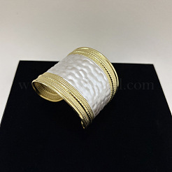 Iron Enamel Textured Wide Open Cuff Bangles for Women&nbsp;WGEDD9F-01